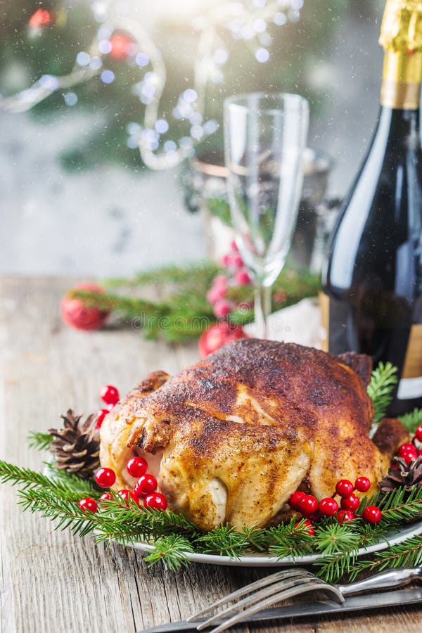 Chicken or Turkey for Christmas Stock Photo Image of food, meal