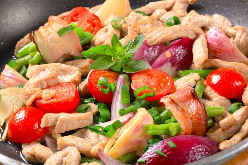 Chicken vegetable stir fry stock image. Image of cooking - 55315085
