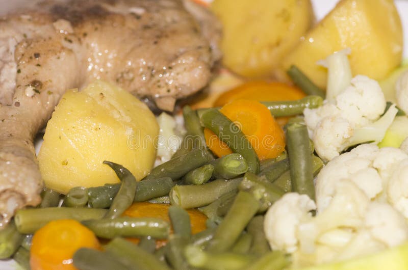 Chicken with vegetables stock image. Image of main, loss 44377817