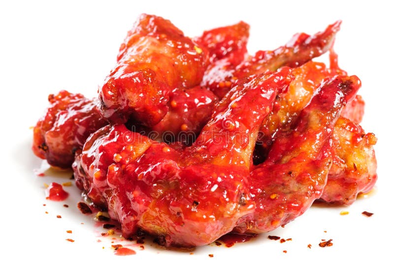 Chicken wings in raspberry sauce