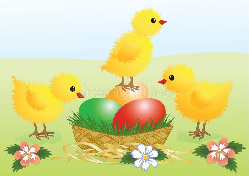Easter eggs chicks stock vector. Illustration of small - 28762520