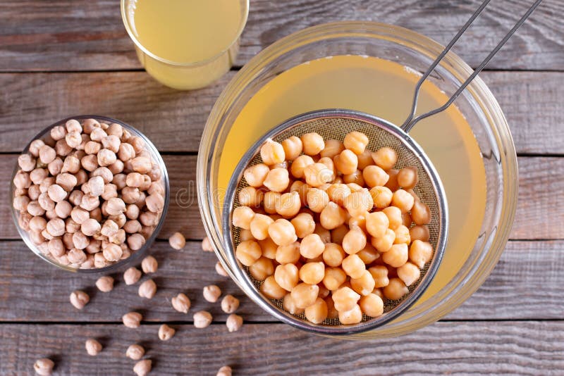 Chickpea Aquafaba. Replace Egg in Baking for Vegan Recipe, Top View