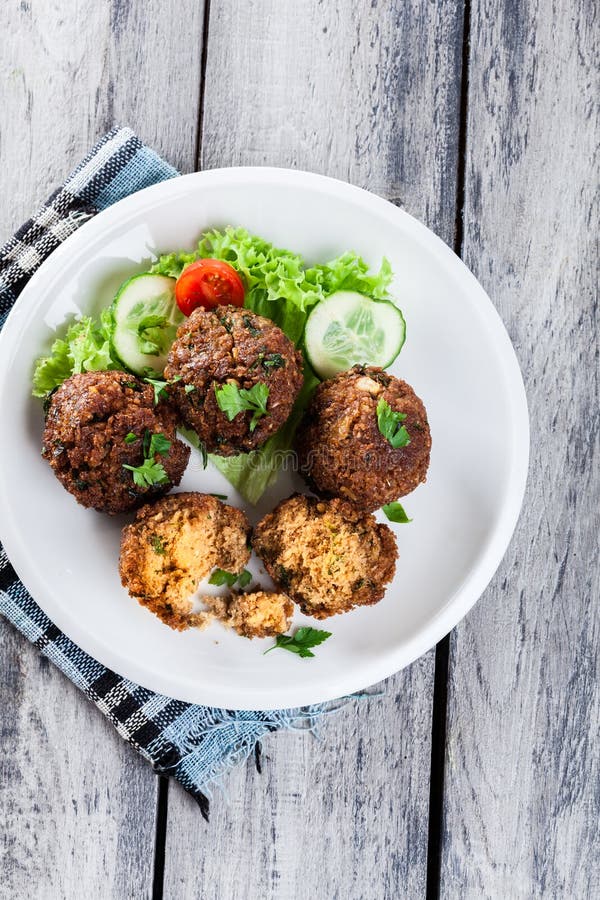 Chickpea Falafel Balls with Vegetables Stock Photo Image of organic