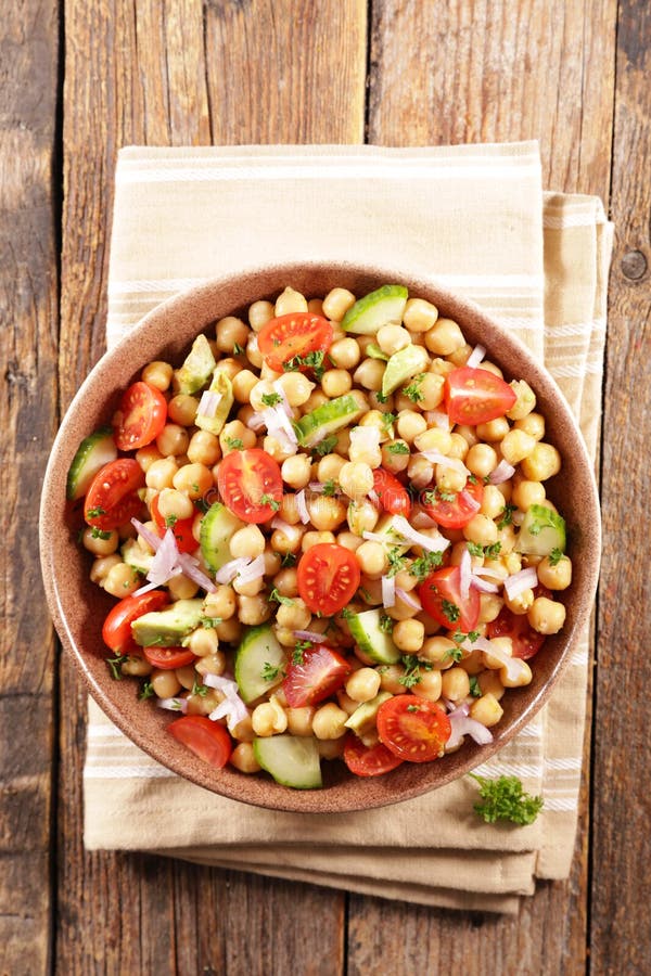 Chickpea Salad with Cucumber Stock Photo Image of healthy, salad