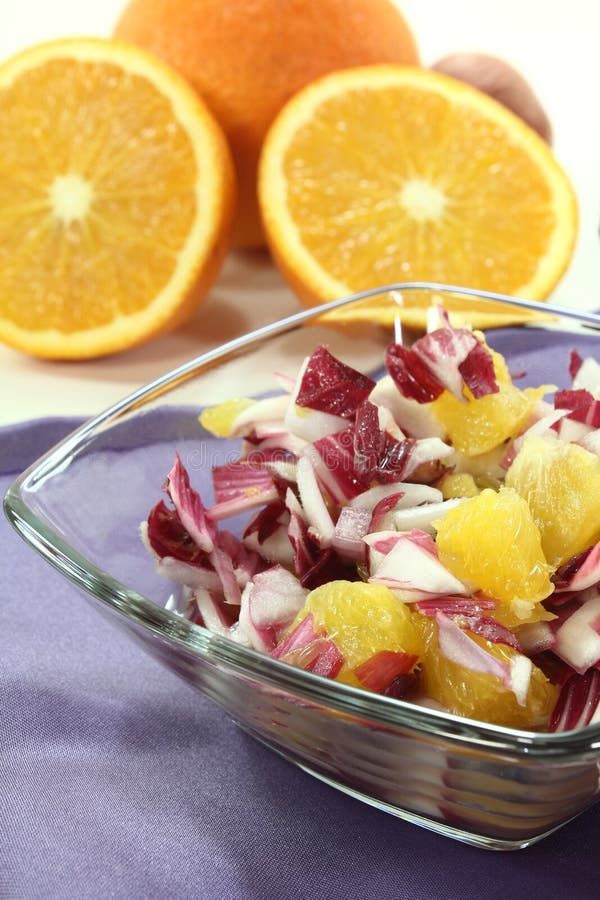 Chicory Salad with Fresh Orange Slices Stock Photo - Image of enjoyment ...