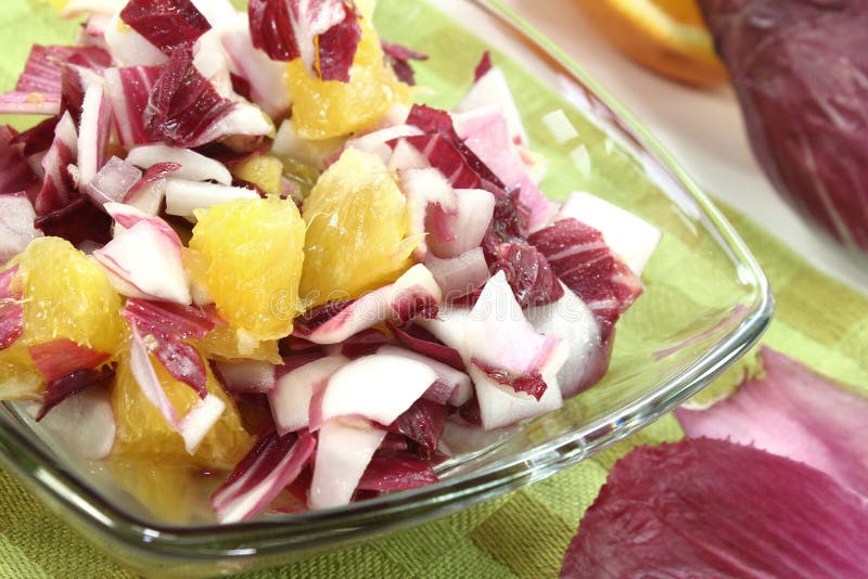 Chicory Salad with Orange Slices Stock Photo - Image of dish ...