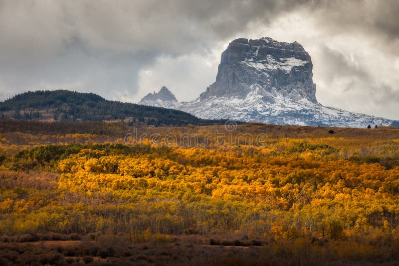 Chief Mountain in Autumn in Glacier National Park, Montana, USA