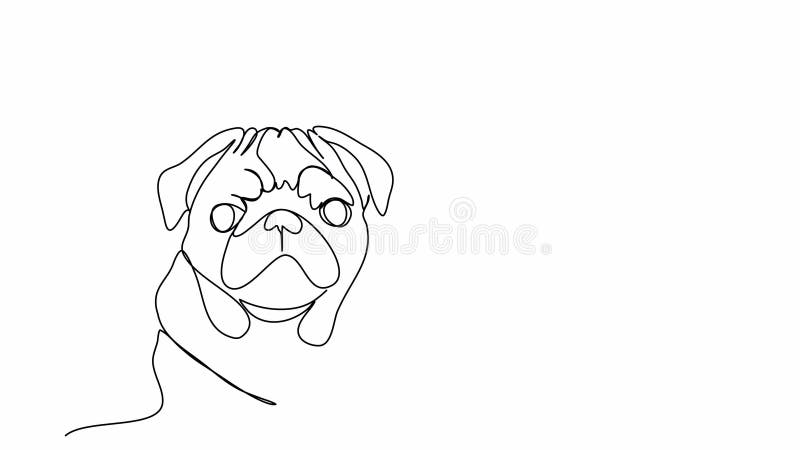 Chien. animation de dessin sur une ligne. clip vidéo avec canal alpha.