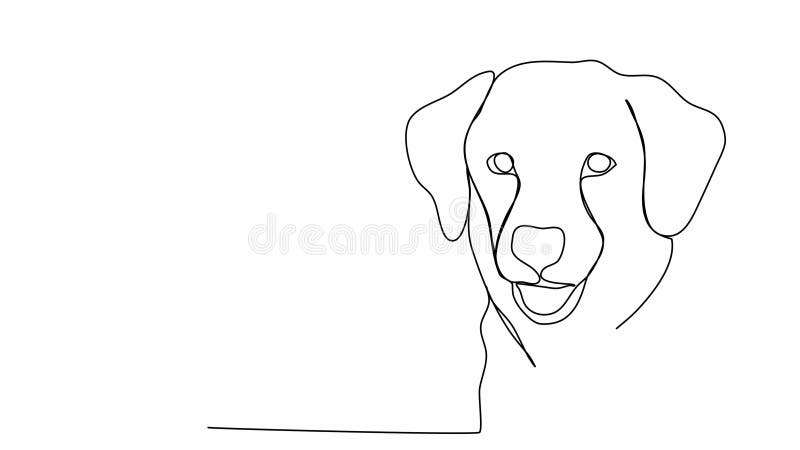 Chien. animation de dessin sur une ligne. clip vidéo avec canal alpha.