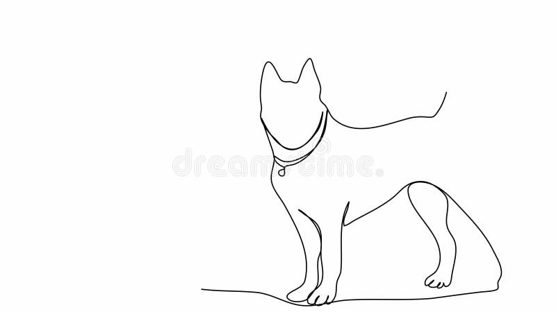 Chien. animation de dessin sur une ligne. clip vidéo avec canal alpha.