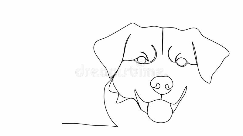 Chien. animation de dessin sur une ligne. clip vidéo avec canal alpha.