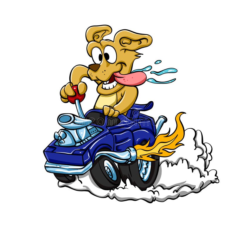 Chien de voiture de hot rod illustration stock Chien de voiture de hot rod illustration stock