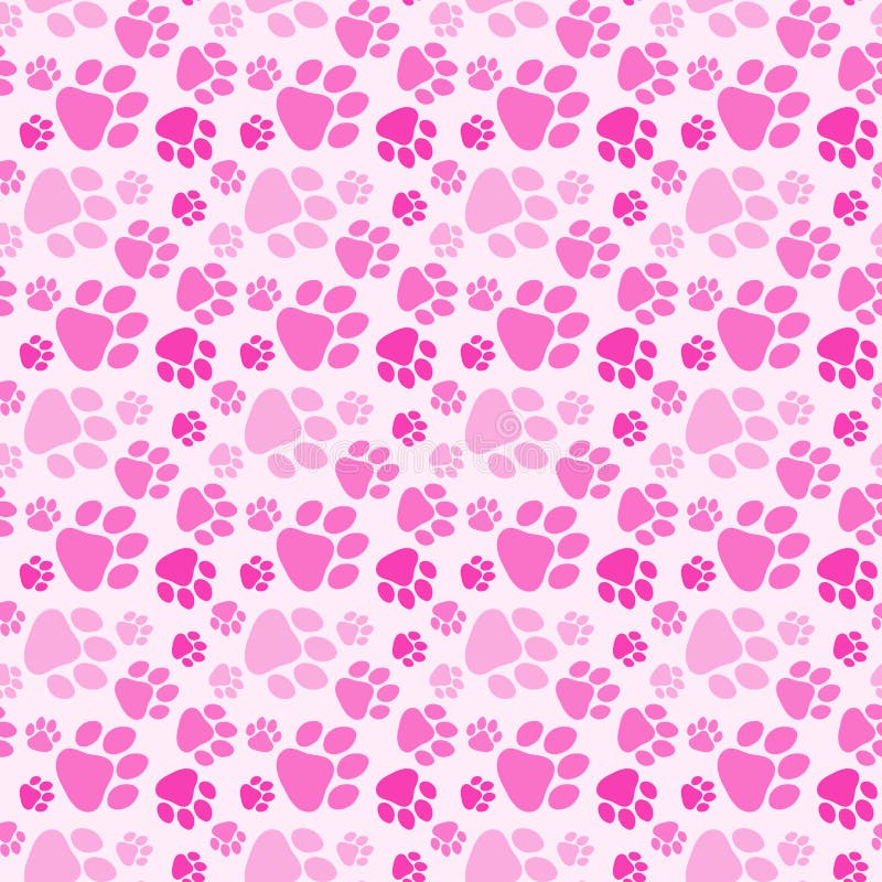 Chien Paw Prints Seamless Background de fille illustration de vecteur Chien Paw Prints Seamless Background de fille illustration de vecteur