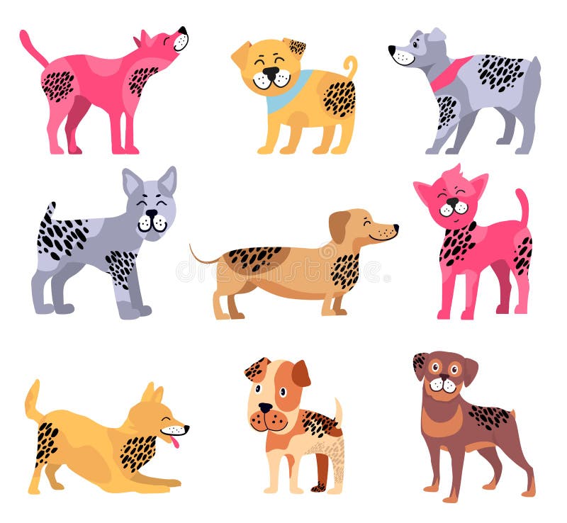 Chiens d'illustration différente de vecteur d'icônes de races illustration libre de droits Chiens d'illustration différente de vecteur d'icônes de races illustration libre de droits
