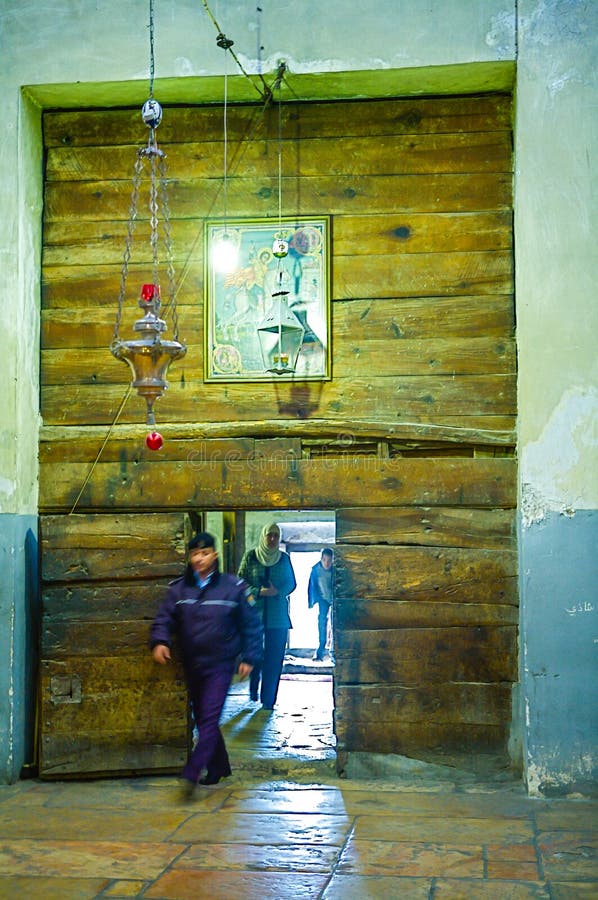 The main access to the Church of the Nativity in Bethlehem is this Liliputian and simple door in the main façade known as `Door of Humility`. It dates back to the Ottoman period and its small size meant to prevent carts being driven in by looters, and to force even the most important visitor to dismount from his horse as they entered the holy place. The doorway was reduced from an earlier Crusader doorway, the pointed arch of which can still be seen above the current door. The main access to the Church of the Nativity in Bethlehem is this Liliputian and simple door in the main façade known as `Door of Humility`. It dates back to the Ottoman period and its small size meant to prevent carts being driven in by looters, and to force even the most important visitor to dismount from his horse as they entered the holy place. The doorway was reduced from an earlier Crusader doorway, the pointed arch of which can still be seen above the current door.