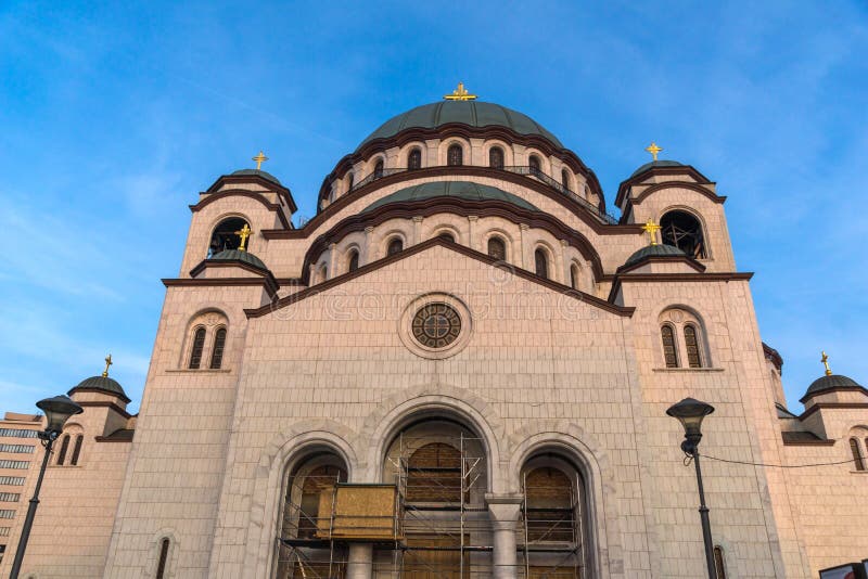 Chiesa della cattedrale del san Sava nel centro della città di Belgrado, Serbia fotografie stock Chiesa della cattedrale del san Sava nel centro della città di Belgrado, Serbia fotografie stock