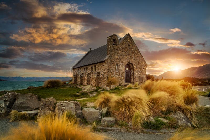 Chiesa di buon pastore, Nuova Zelanda immagine stock Chiesa di buon pastore, Nuova Zelanda immagine stock