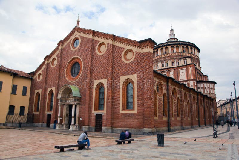Chiesa di Grazie del delle della Santa Maria a Milano fotografie stock Chiesa di Grazie del delle della Santa Maria a Milano fotografie stock