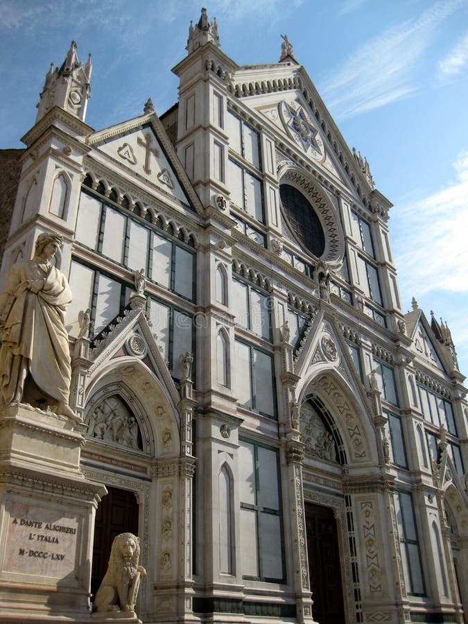 Chiesa Di Santa Croce e Dante stockbild Chiesa Di Santa Croce e Dante stockbild