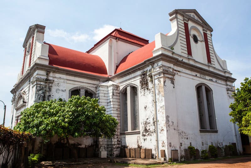 Chiesa di Wolvendaal - una chiesa del COV di Christian Colonial riformata olandese a Colombo, Sri Lanka fotografia stock Chiesa di Wolvendaal - una chiesa del COV di Christian Colonial riformata olandese a Colombo, Sri Lanka fotografia stock