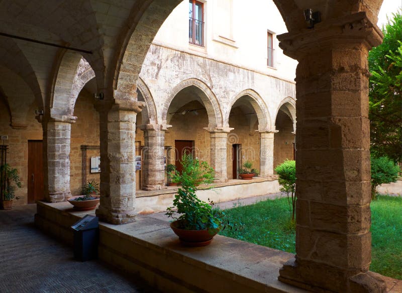 Taranto, Italy - August 11, 2017. Courtyard of the Chiesa di San Domenico Maggiore in Taranto. Apulia, Italy. Taranto, Italy - August 11, 2017. Courtyard of the Chiesa di San Domenico Maggiore in Taranto. Apulia, Italy.