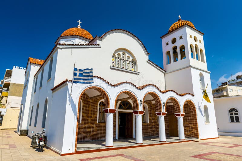 Chiesa Ortodossa Greca Differenza Cattolica Chiesa Ortodossa in Creta, Grecia Immagine Stock - Immagine di