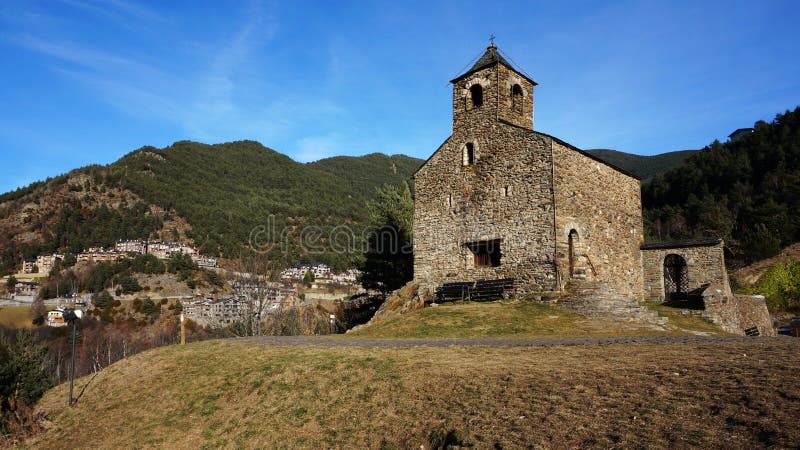 Chiesa romanica della st Cristopher, Andorra fotografie stock libere da diritti Chiesa romanica della st Cristopher, Andorra fotografie stock libere da diritti