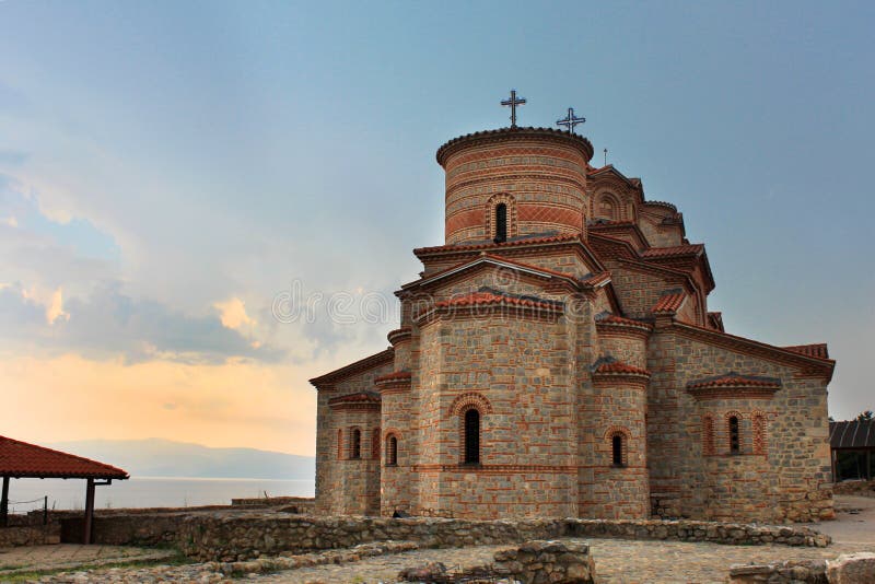 Chiesa storica del san Panteleimon, Ohrid, Maced fotografie stock Chiesa storica del san Panteleimon, Ohrid, Maced fotografie stock
