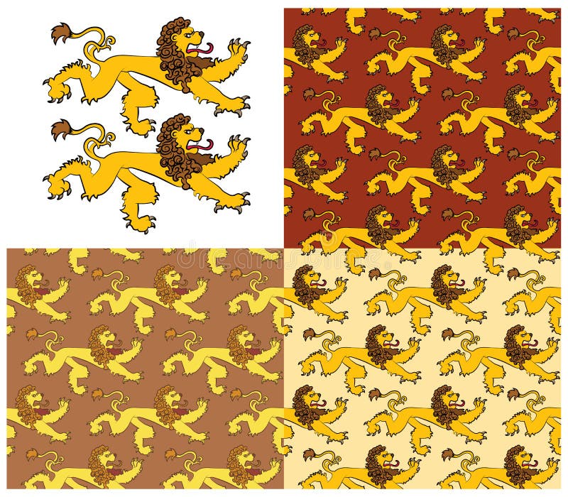Chiffres héraldiques d'un lion illustration de vecteur Chiffres héraldiques d'un lion illustration de vecteur