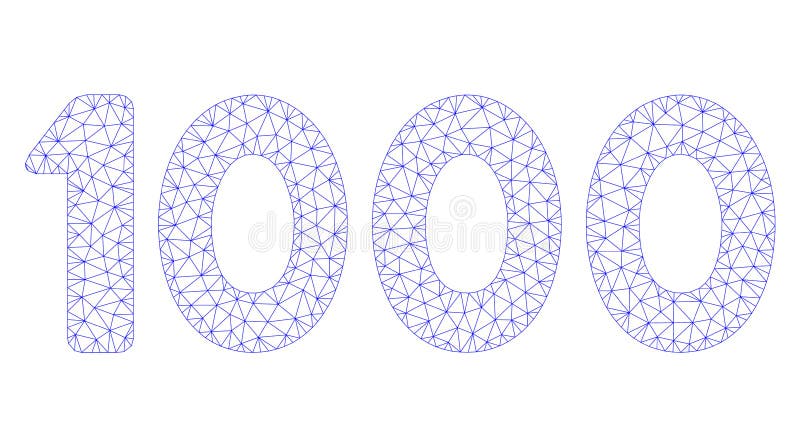 1000 chiffres textotent le vecteur polygonal Mesh Illustration de cadre. Engrenez 1000 chiffres textotent la 2d illustration polygonale Les lignes et les points abstraits de maille forment le texte triangulaire de 1000 chiffres o
