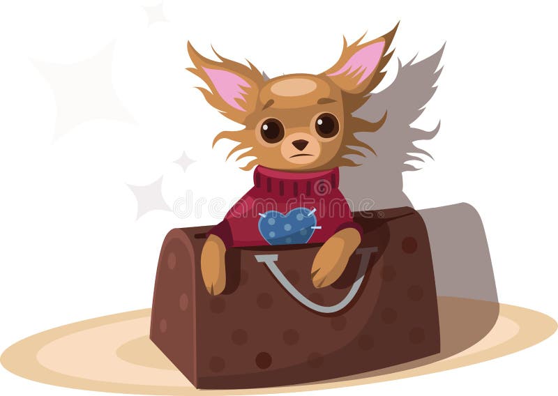 Chihuahua in the bag stock illustration