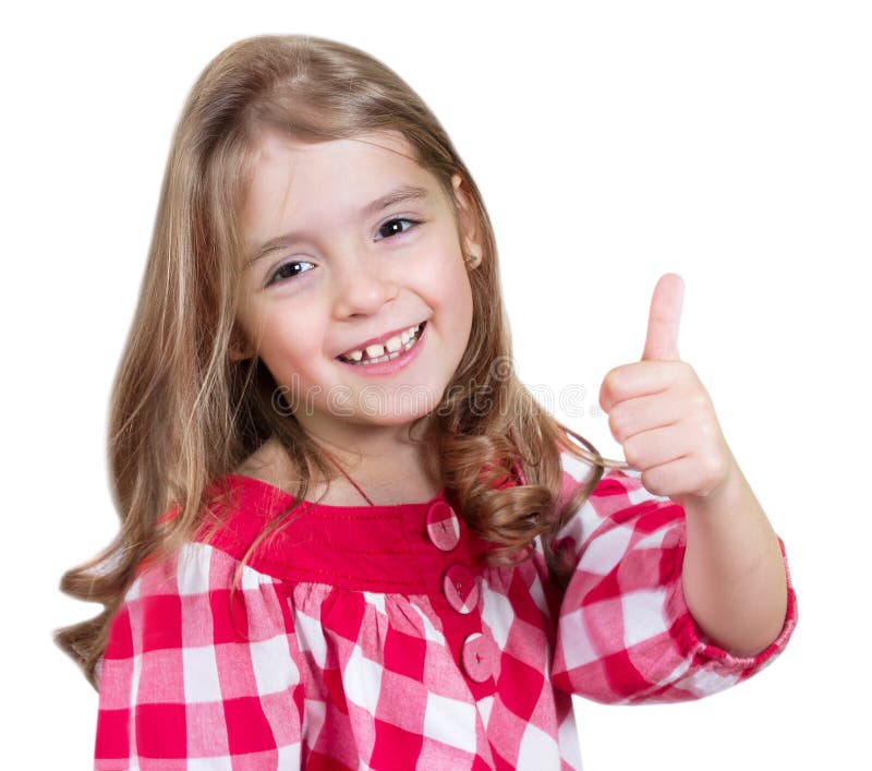 Chil girl sign ok thumb up isolated. royalty free stock photo Chil girl sign ok thumb up isolated. royalty free stock photo