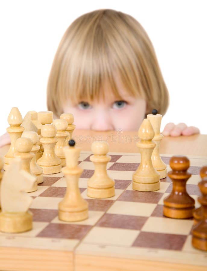 Child ang chess stock image. Image of isolated, ragazza 