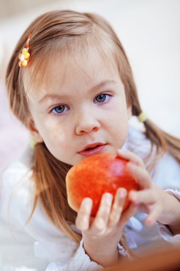 Child with apple stock photo. Image of cute, human, adorable 11818698