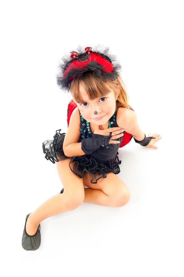 Cute child with Ladybug costume party on the floor. Cute child with Ladybug costume party on the floor.