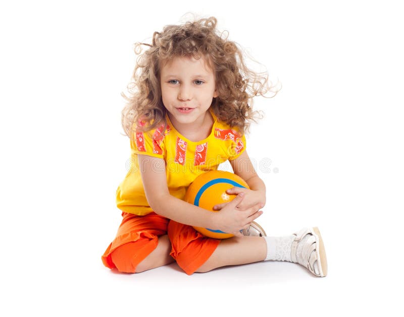 Child with ball stock photo