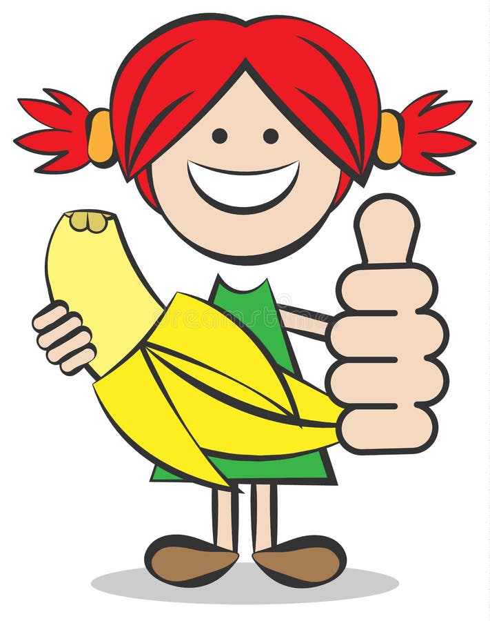 Girl Eating Banana Stock Illustrations 327 Girl Eating Banana Stock