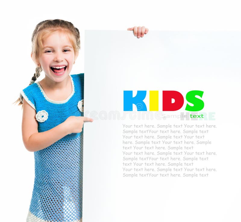 Child behind a board royalty free stock photo