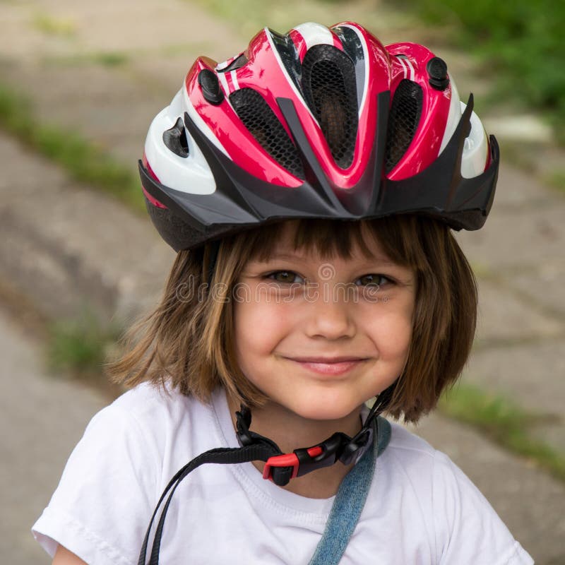 Child with a Bicycle Helmet Stock Photo Image of happiness, cycling