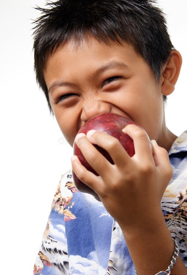Child biting an apple stock image. Image of bite, children 172599