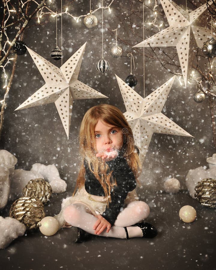 Winter Christmas Snow Flake Background Stock Photo - Image of ornament ...