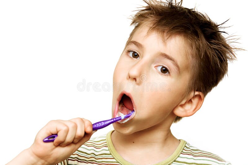 Child brushing teeth