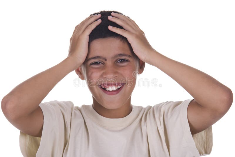 Child caught by surprise. royalty free stock image