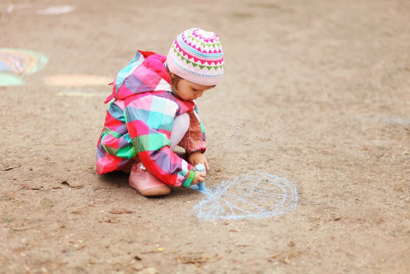Child with chalk stock image. Image of copy, creativity 57300561