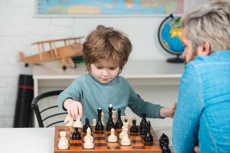 Clever Concentrated and Thinking Child while Playing Chess. Thinking Child.  Chess, Success and Winning Stock Image - Image of decisions, chess:  175817817