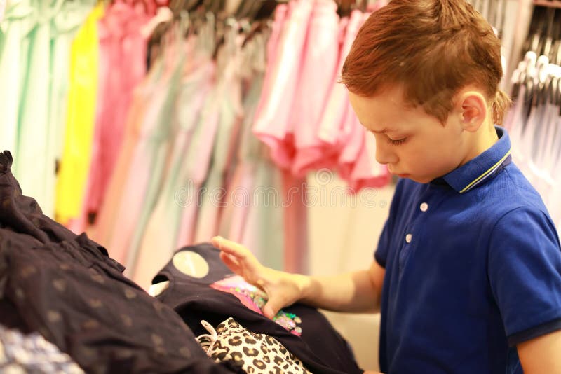 Child in clothing store stock photo. Image of lifestyle 155151620