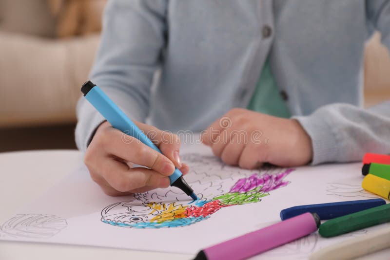 Child coloring stock photo. Image of kindergarden, black - 4586254