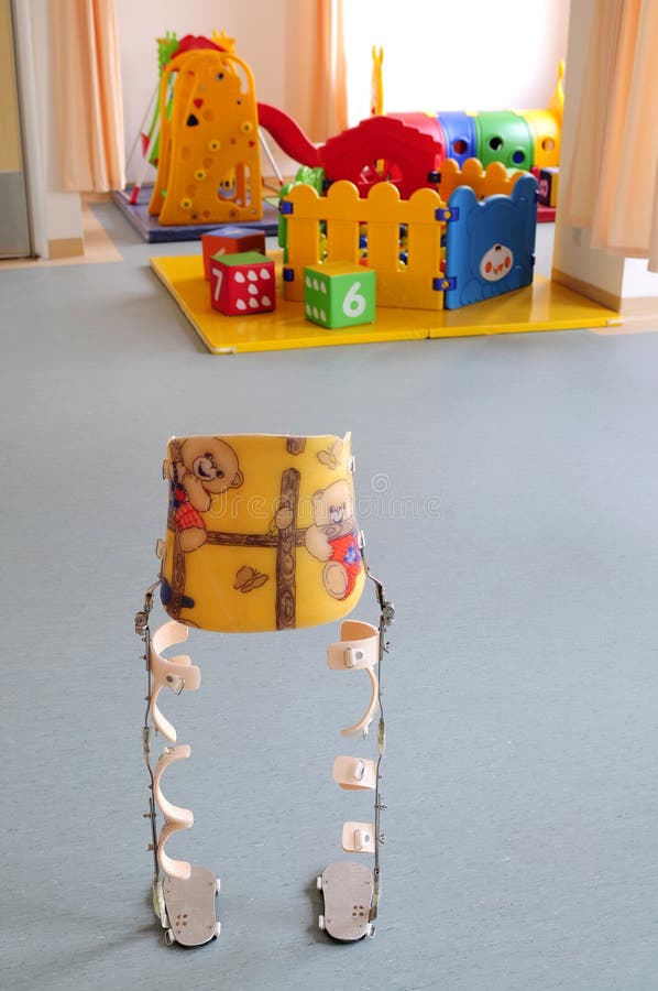 Child crutches at indoor playground