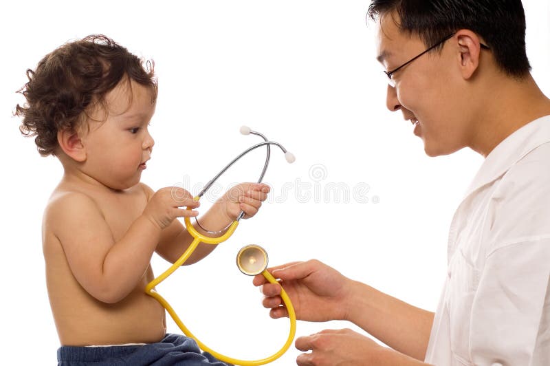 Child at the doctor. royalty free stock photos Child at the doctor. royalty free stock photos