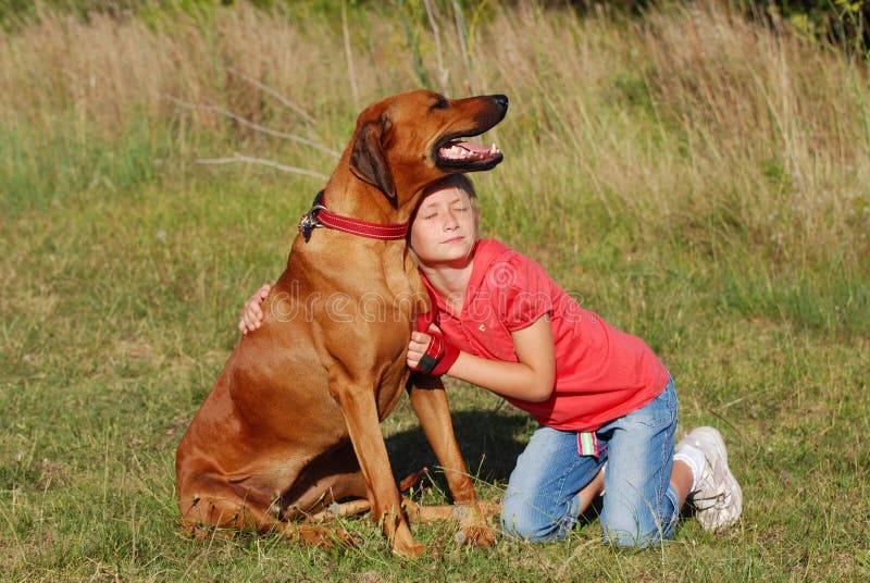 Child and dog - Happy Friendship stock photo Child and dog - Happy Friendship stock photo